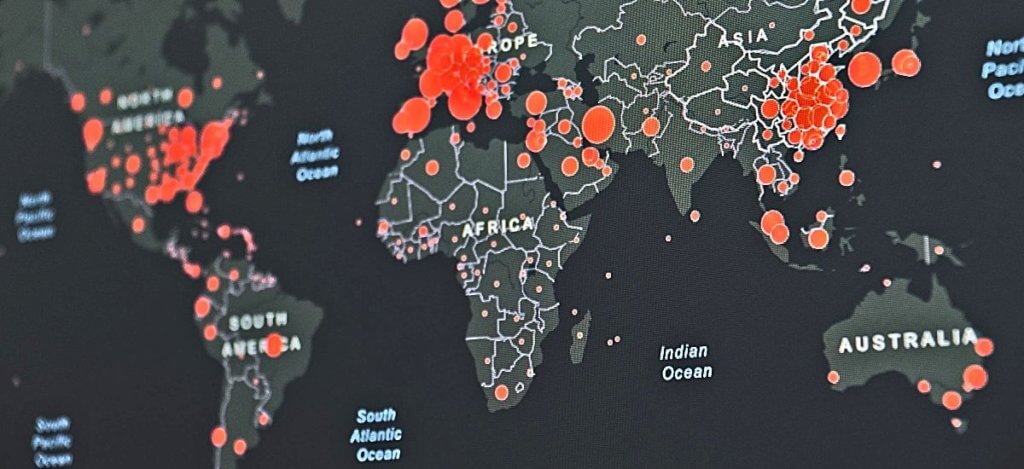 Laura Madsen - Banner - World Map with Red Dots for Data